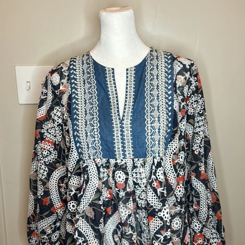 Sachin + Babi x Anthropologie Kalena Embroidered Eyelet Blouse New Size XS - Picture 6 of 13